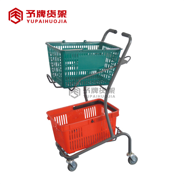 Shopping cart with basket